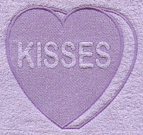 Conversation Heart - Kisses (Embossed)