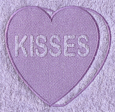 Conversation Heart - Kisses (Embossed)