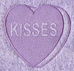 Conversation Heart - Kisses (Embossed)