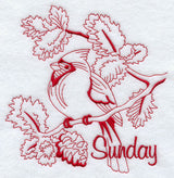 Sunday Cardinal (Redwork)