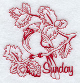 Sunday Cardinal (Redwork)