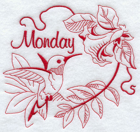 Monday Hummingbird (Redwork)