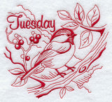 Tuesday Chickadee (Redwork)