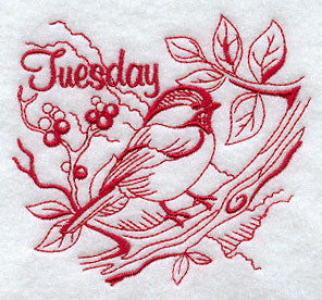 Tuesday Chickadee (Redwork)