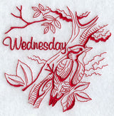 Wednesday Woodpecker (Redwork)