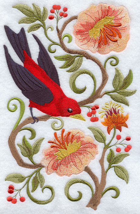 Scarlet Tanager in Flowers