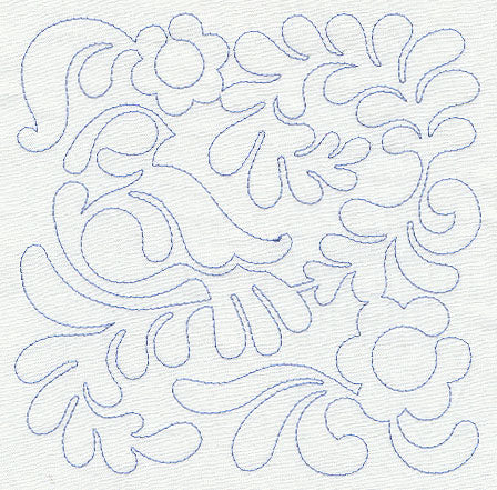 Bird and Flowers Quilting Square 1 (Single Run)