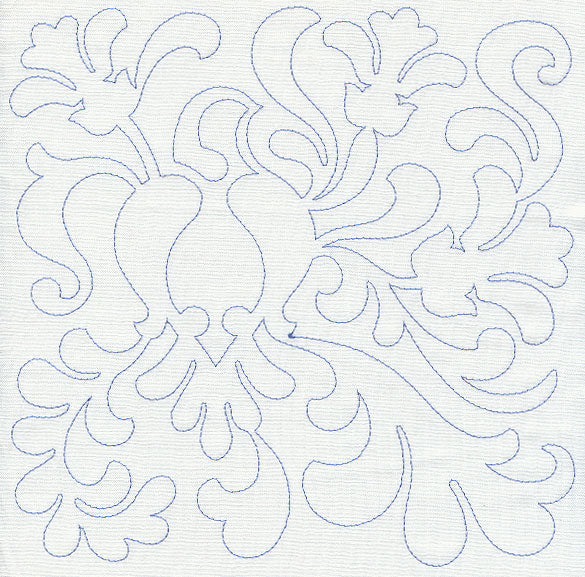 Bird and Flowers Quilting Square 3 (Single Run)