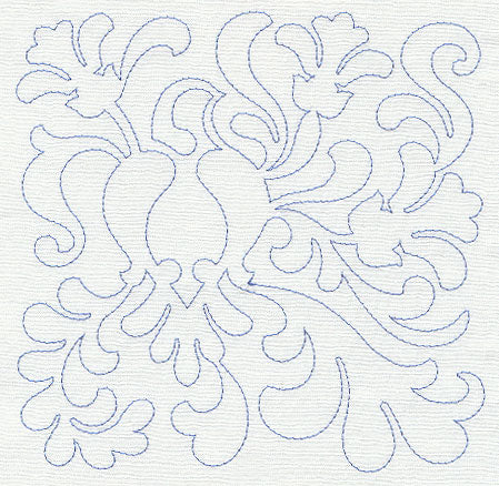 Bird and Flowers Quilting Square 3 (Single Run)