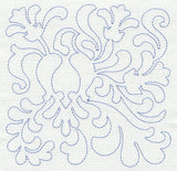 Bird and Flowers Quilting Square 3 (Single Run)