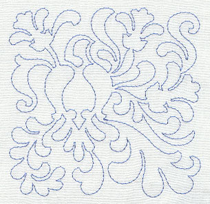 Bird and Flowers Quilting Square 3 (Single Run)