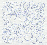 Bird and Flowers Quilting Square 3 (Single Run)