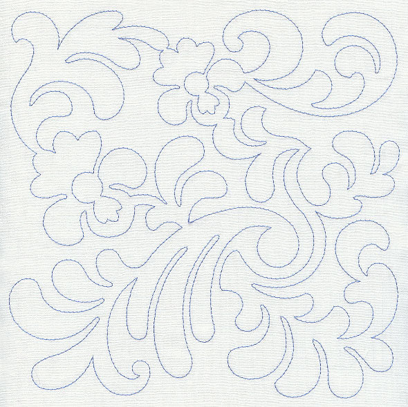 Bird and Flowers Quilting Square 4 (Single Run)