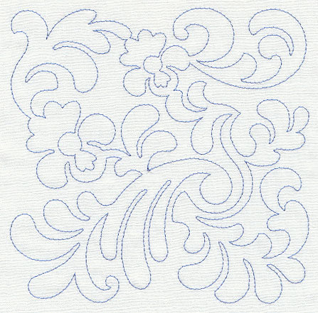 Bird and Flowers Quilting Square 4 (Single Run)