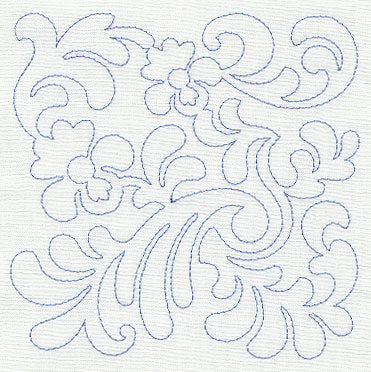 Bird and Flowers Quilting Square 4 (Single Run)