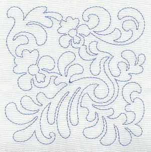 Bird and Flowers Quilting Square 4 (Single Run)