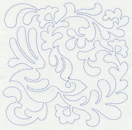 Bird and Flowers Quilting Square 5 (Single Run)