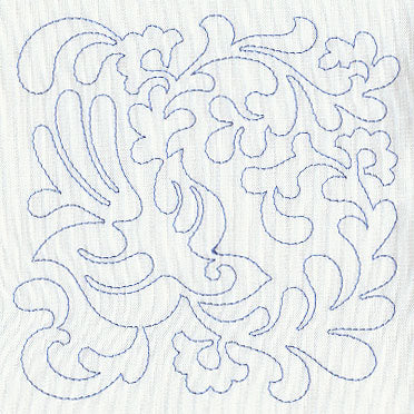 Bird and Flowers Quilting Square 5 (Single Run)