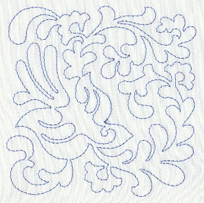 Bird and Flowers Quilting Square 5 (Single Run)