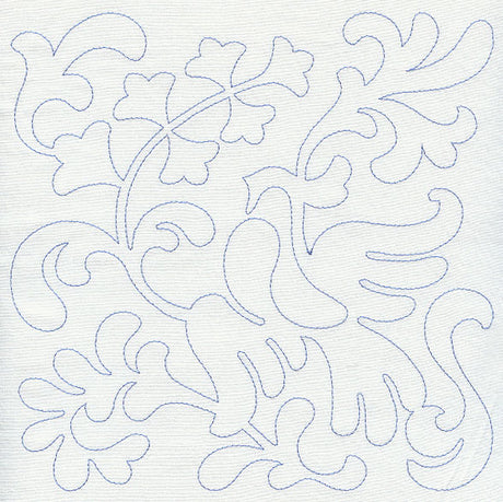 Bird and Flowers Quilting Square 7 (Single Run)