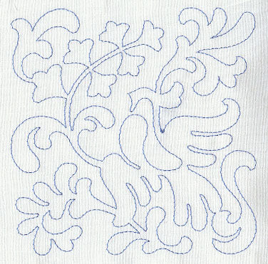 Bird and Flowers Quilting Square 7 (Single Run)