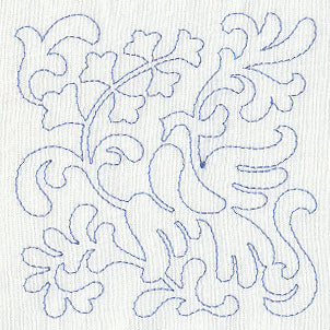 Bird and Flowers Quilting Square 7 (Single Run)