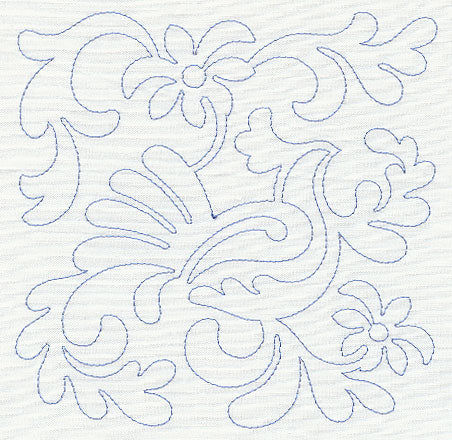 Bird and Flowers Quilting Square 8 (Single Run)