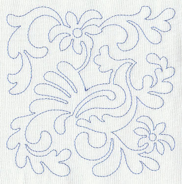 Bird and Flowers Quilting Square 8 (Single Run)