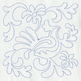 Bird and Flowers Quilting Square 8 (Single Run)