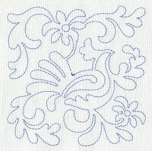 Bird and Flowers Quilting Square 8 (Single Run)