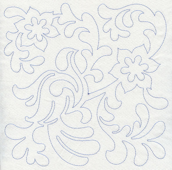 Bird and Flowers Quilting Square 9 (Single Run)