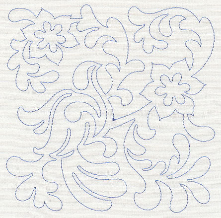 Bird and Flowers Quilting Square 9 (Single Run)