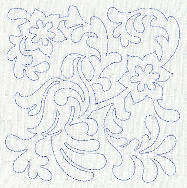 Bird and Flowers Quilting Square 9 (Single Run)