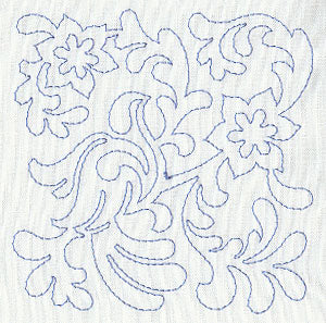 Bird and Flowers Quilting Square 9 (Single Run)