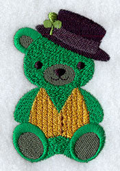 Irish Teddy Bear with Shamrock Hat