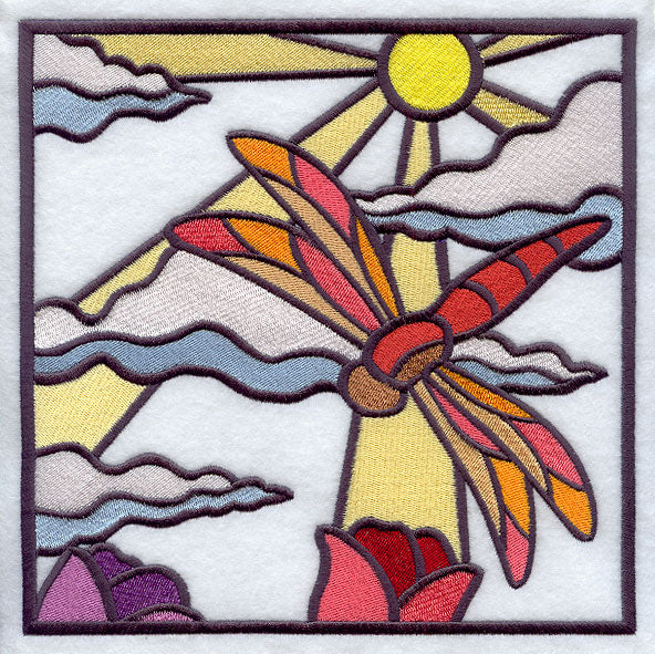 Stained Glass Spring - Top Center