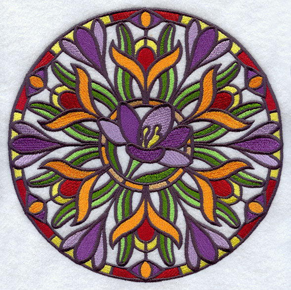Stained Glass Crocus Medallion