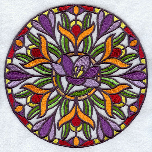 Stained Glass Crocus Medallion