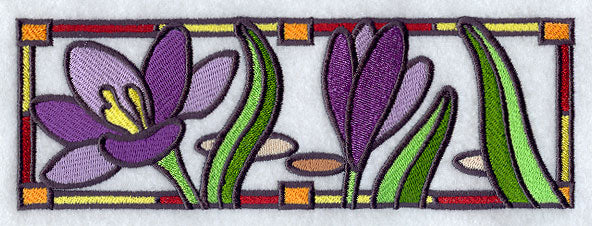 Stained Glass Crocus Border