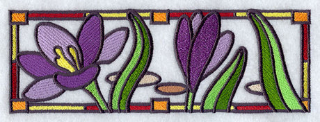 Stained Glass Crocus Border
