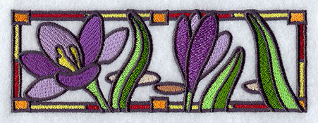 Stained Glass Crocus Border