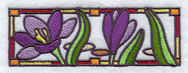 Stained Glass Crocus Border