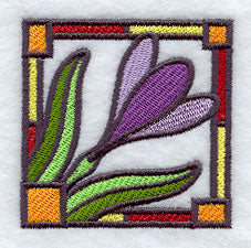Stained Glass Crocus Corner