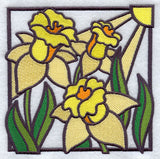 Stained Glass Daffodil Square