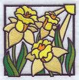 Stained Glass Daffodil Square