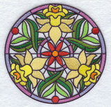 Stained Glass Daffodil Medallion