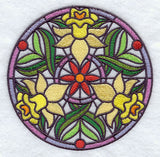 Stained Glass Daffodil Medallion