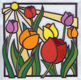 Stained Glass Tulip Square