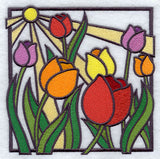 Stained Glass Tulip Square