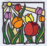 Stained Glass Tulip Square